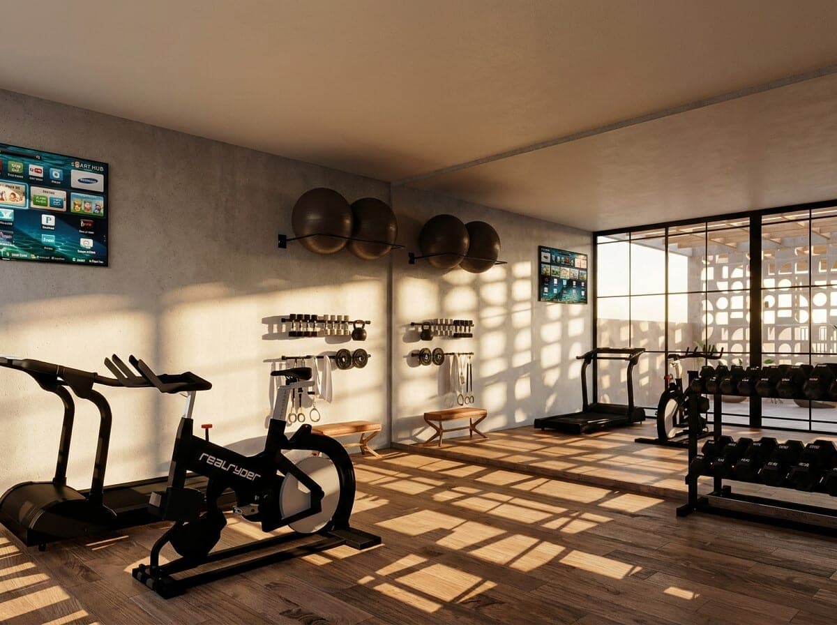 Render del gimnasio de Marbella